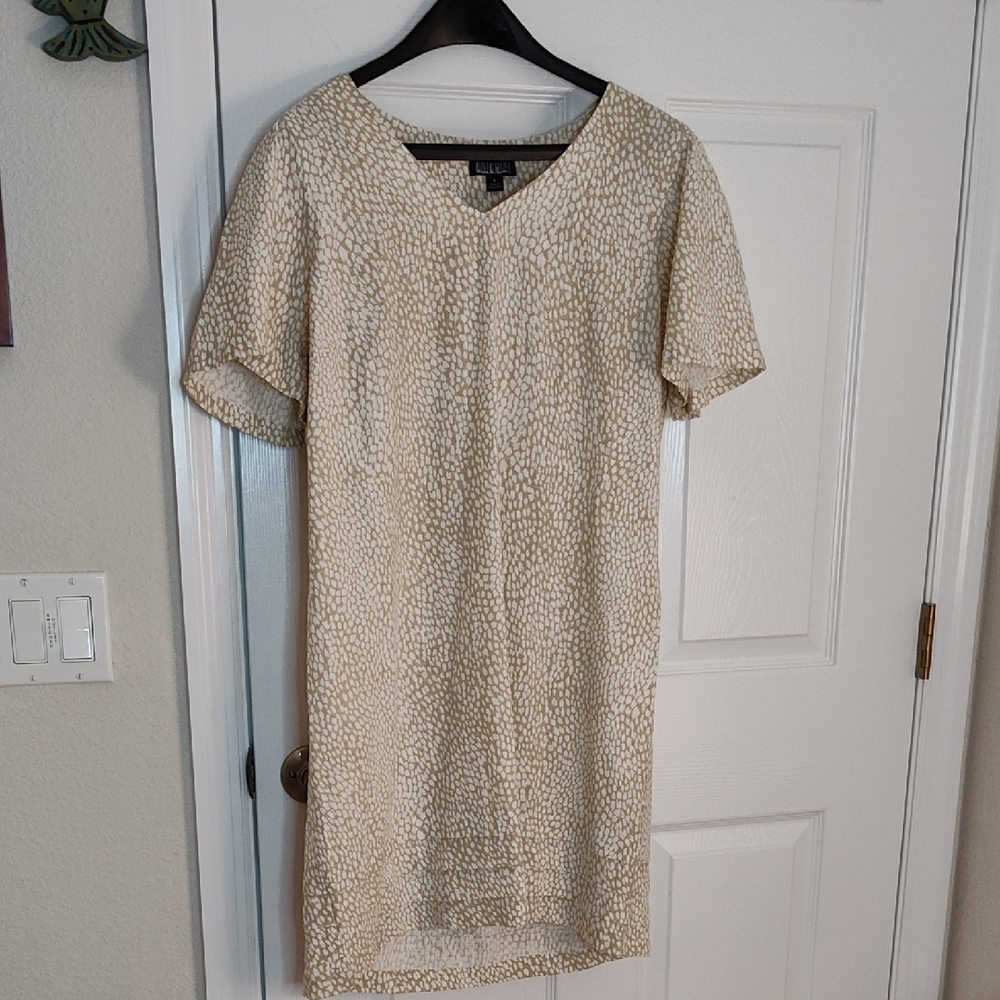 Classic Cream Patterned Midi Dress